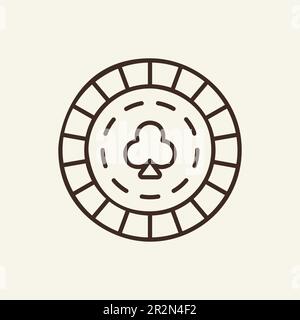 Poker chip line icon Stock Vector