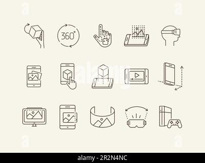 Set of VR icons Stock Vector