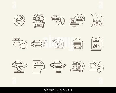 Auto service icons Stock Vector