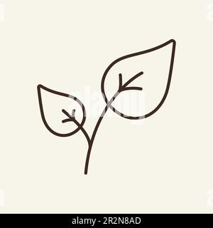 Two leaves line icon Stock Vector