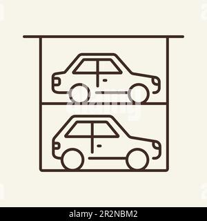 Two level parking line icon Stock Vector