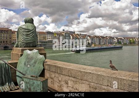 Spring in the old town and on the Rhine in Basel. Switzerland Stock Photo