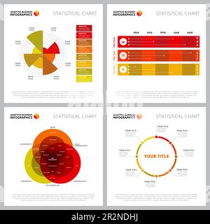 Creative diagram set for statistics, analysis, research concept Stock Vector