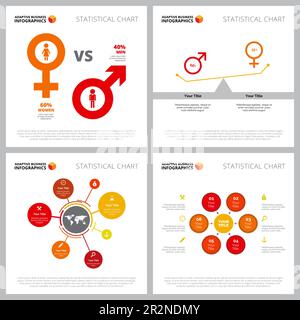 Creative infographic set for gender discrimination Stock Vector