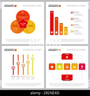 Creative diagram set for marketing research, statistics concept Stock Vector