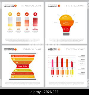 Creative diagram set for commerce, statistics, research concept Stock Vector