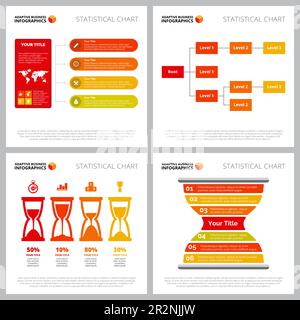Diagram set for corporate structure, time management concept Stock Vector