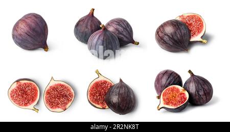 fig fruit set isolated on white background Stock Photo