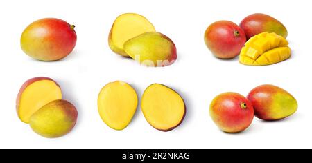mango fruit set isolated on white background Stock Photo