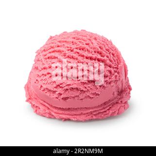 strawberry ice cream scoop solated on white background Stock Photo - Alamy