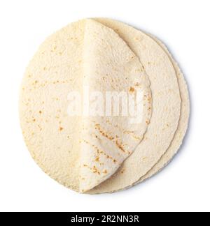 Plain tortilla wrap isolated on white background Stock Photo