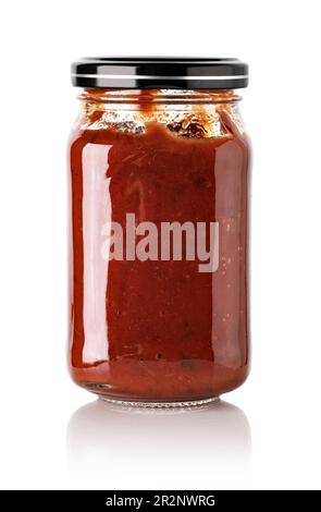 Tomato sauce jar isolated on white background Stock Photo