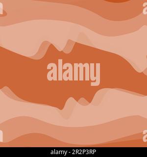 Abstract frame with top and bottom pattern of wavy lines in trendy pale autumn hues with copyspace. Isolate. Template for lettering. Good for poster, banner, brochure or price tag, label, card or web Stock Vector