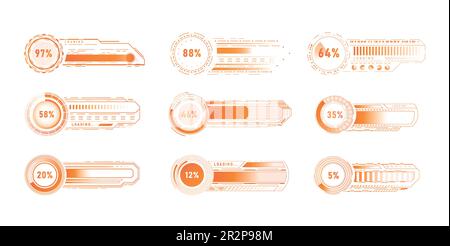 Sci fi loading bars set Stock Vector