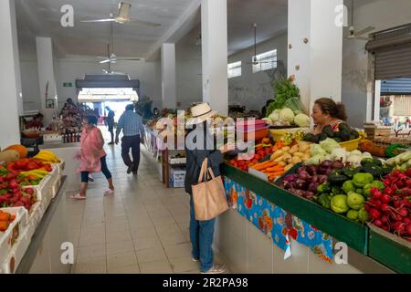 Local Mexican market in Santiago neighborhood of Merida Yucatan Mexico Stock Photo
