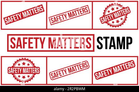 Safety Matters Rubber Stamp Set Vector Stock Vector