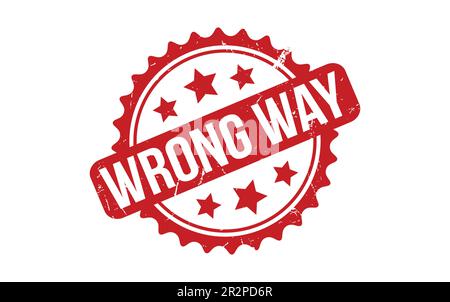 Wrong Way Rubber Stamp Seal Vector Stock Vector