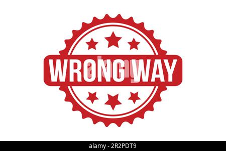 Wrong Way Rubber Stamp Seal Vector Stock Vector