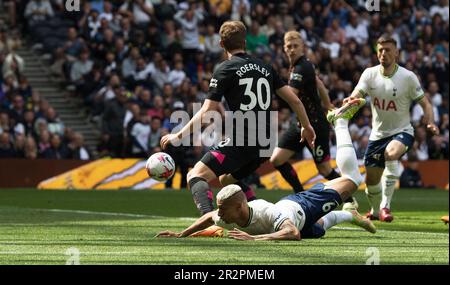 London, UK. 20th May, 2023. Richarlison of Tottenham Hotspur in action . Premier League match, Tottenham Hotspur v Brentford at the Tottenham Hotspur Stadium in London on Saturday 20th May 2023. this image may only be used for Editorial purposes. Editorial use only, pic by Sandra Mailer/Andrew Orchard sports photography/Alamy Live news Credit: Andrew Orchard sports photography/Alamy Live News Stock Photo