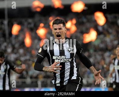 Botafogo  and Fluminense , Brazilian soccer Football match,in  Nilton Santos stadium  Rio de Janeiro , Brazil - 20  May 2023 Stock Photo