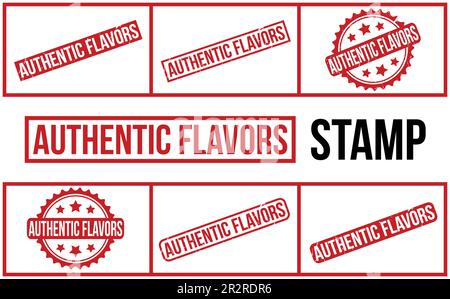 Authentic Flavors Rubber Stamp Set Vector Stock Vector