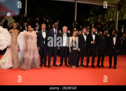 May 20, 2023, CANNES, France: CANNES, FRANCE - MAY 20: Mohammed Alomda, Mohamed Kordofani, Pierre De Villiers, Heba Othman, Eman Yousif and Siran Riak attend the ''May December'' red carpet during the 76th annual Cannes film festival at Palais des Festivals on May 20, 2023 in Cannes, France (Credit Image: © Frederick Injimbert/ZUMA Press Wire) EDITORIAL USAGE ONLY! Not for Commercial USAGE! Stock Photo