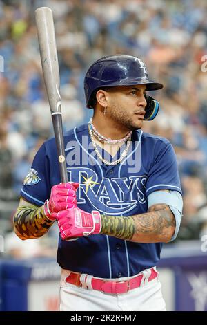 March 14, 2023, St. Petersburg, FL USA; Tampa Bay Rays center fielder Jose  Siri (22) runs to the dugout during an MLB spring training game against the  Stock Photo - Alamy