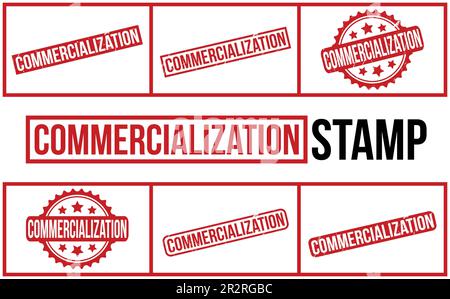 Commercialization Rubber Stamp Set Vector Stock Vector