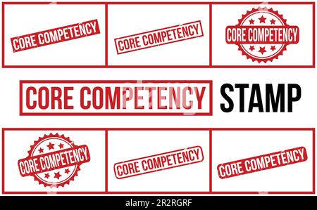 Core Competency rubber grunge stamp set vector Stock Vector