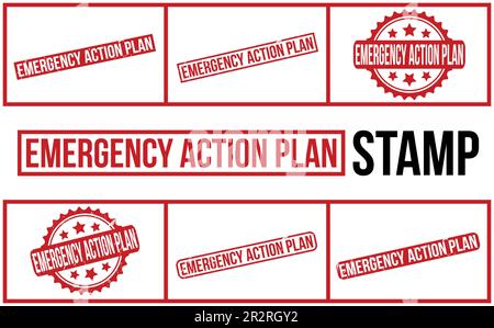 Emergency Action Plan rubber grunge stamp set vector Stock Vector