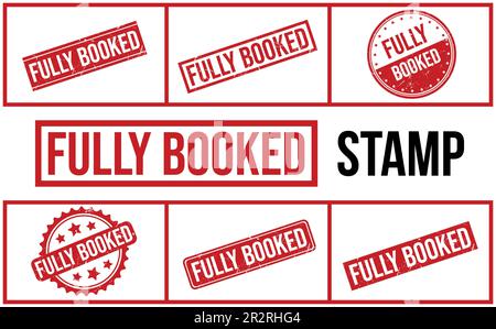 Fully Booked Rubber Stamp Set Vector Stock Vector