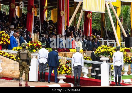 Yaounde. 20th May, 2023. This photo taken on May 20, 2023 shows a view of the presidential podium during National Day celebration in Yaounde, Cameroon. Cameroon marked on Saturday the 51st anniversary of its National Day with a military and civilian parade in Yaounde. Credit: Kepseu/Xinhua/Alamy Live News Stock Photo