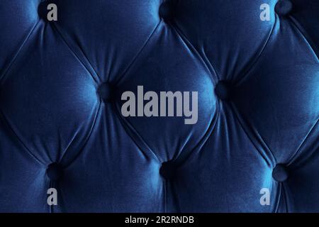 Beautiful dark blue teal velvet capitone textile Stock Photo