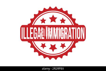 Illegal Immigration rubber grunge stamp seal vector Stock Vector