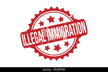 Illegal Immigration rubber grunge stamp seal vector Stock Vector