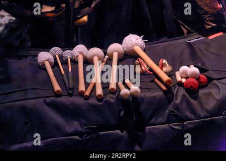 Image of drumsticks for playing the timpani in a symphony orchestra Stock Photo