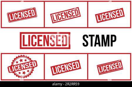 Licensed Rubber Stamp Set Vector Stock Vector