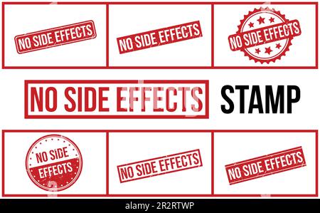 No Side Effects Rubber Stamp Set Vector Stock Vector