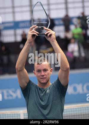 Circolo della Stampa - Sporting, Turin, Italy, May 20, 2023, Dominik Koepfer (Germany), the winner of the Open Piemonte Challenger after the final vs Stock Photo