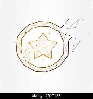 Medal Polygonal vector illustration. Quality concept art on white background Stock Vector