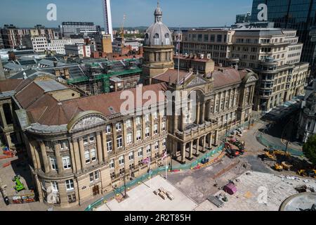 Victoria Square, Birmingham 21st May 2023 - Birmingham City Council House during renovation works. Credit Stop Press Media/Alamy Live News Stock Photo