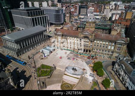 Victoria Square, Birmingham 21st May 2023 - Birmingham City Council House during renovation works. Credit Stop Press Media/Alamy Live News Stock Photo