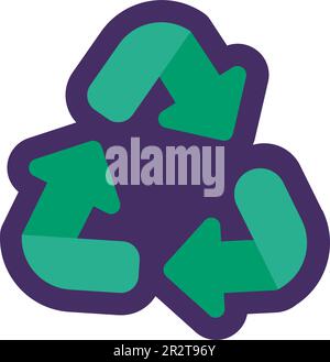 Notice Recycling sign for industrial products marking. Recycle code for plastic, paper, metals. Informing consumer of package properties and chemical Stock Vector