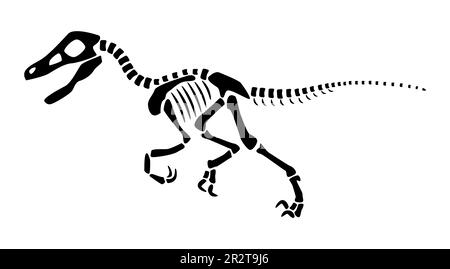 Velociraptor silhouette. Vector illustration black silhouette raptor ...