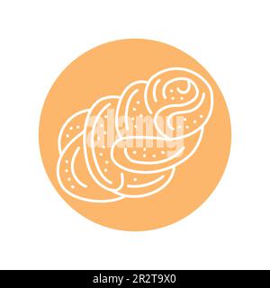 Hallah black line icon. Bakery. Pictogram for web page Stock Vector