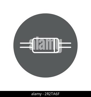 Large signal diodes (rectifier diodes) black line icon. Pictogram for ...