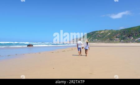 Noetziestrand Knysna, South Africa. beach in Knysna, Western Cape, South Africa. couple man and woman on a trip at the garden route  Stock Photo