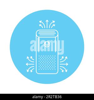 Air ionizer color line icon. Household appliance Stock Vector