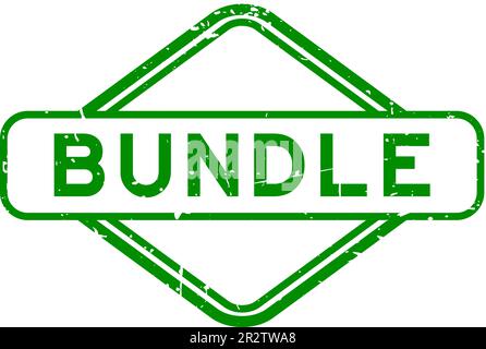 Grunge green bundle word rubbber seal stamp on white background Stock Vector