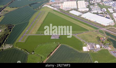 aerial view of Sherburn Airfield Stock Photo